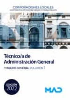Libro, Audiolibro Tecnico/A De Administracion General De Corporaciones Locales. Temario General (Vol. 1) Tecnico/A De Administracion General De Corporaciones Locales. Temario General (Vol. 1)