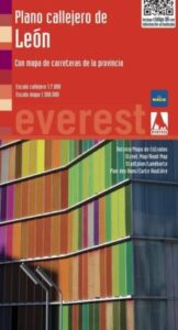 León: Plano Callejero Con Mapa De Carreteras De La Provincia